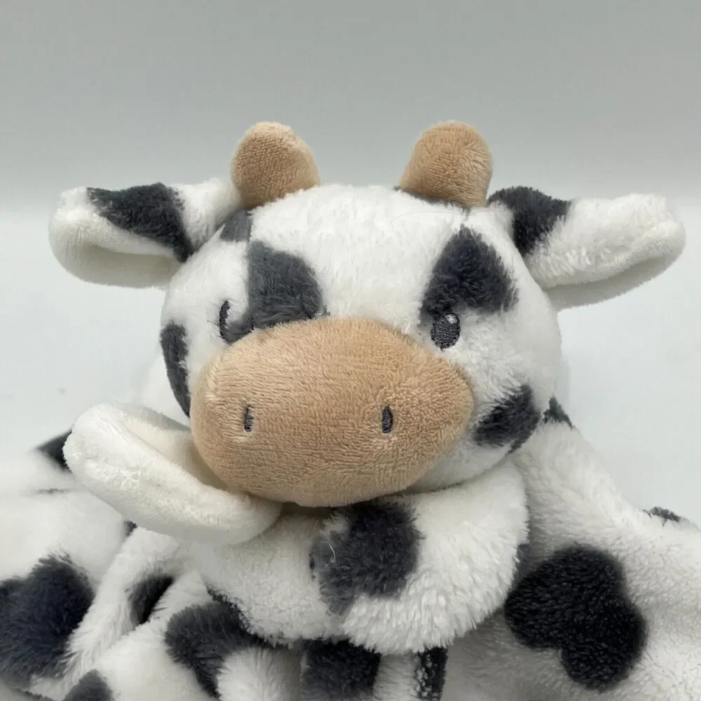 Carters COW Plush Baby Security Blanket Gray White Spotted Lovey 2021 13